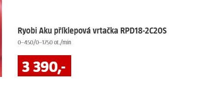 Ryobi Aku příklepová vrtačka RPD18-2C20S