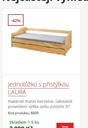 Jednolůžko s přistýlkou LAURA