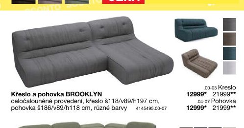 Křeslo a pohovka BROOKLYN