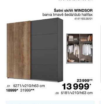 Šatní skříň WINDSOR