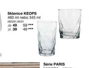 Sklenice KEOPS
