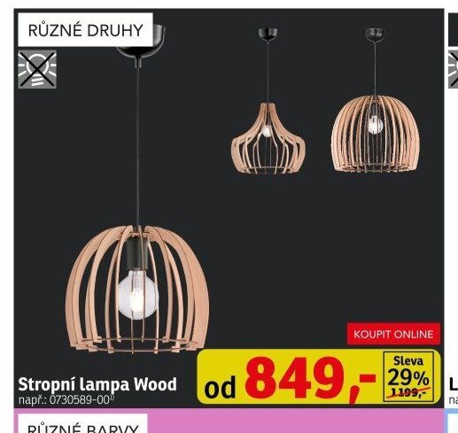 Stropní lampa Wood