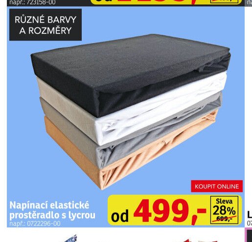 Napínací elastické prostěradlo s lycrou