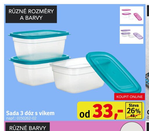 Sada 3 dóz s víkem