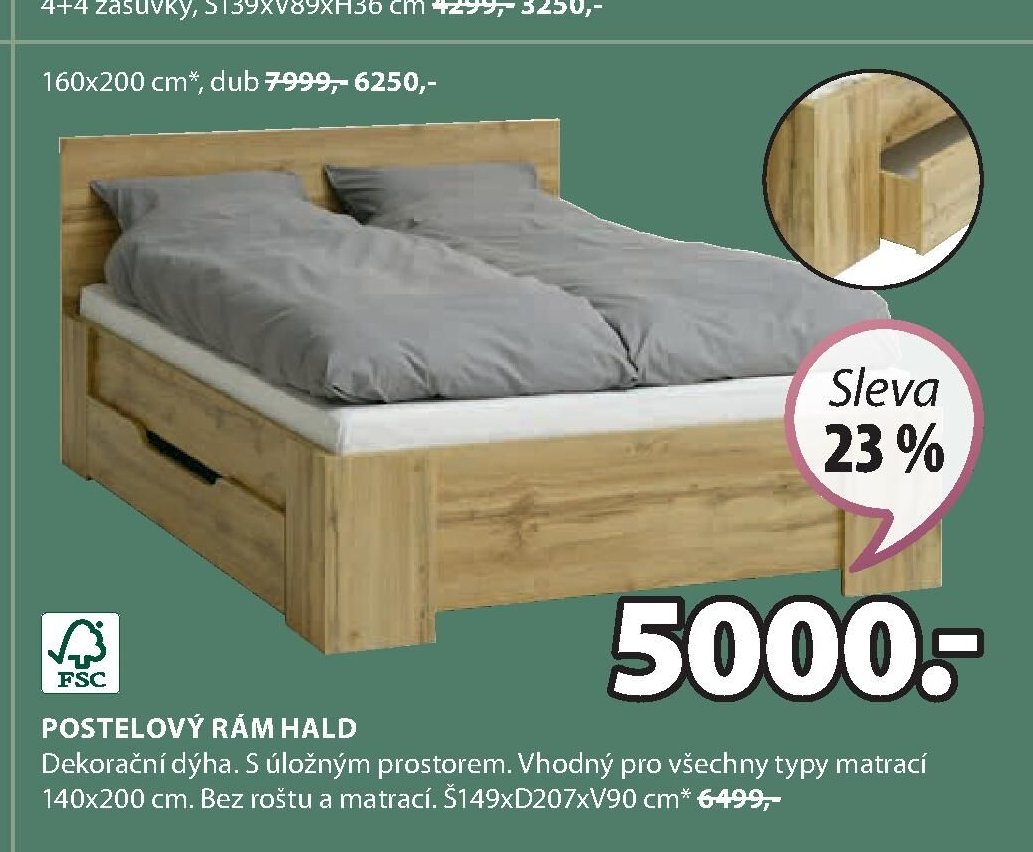 POSTELOVÝ RÁM HALD