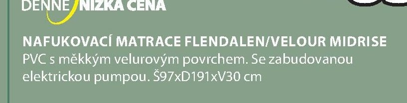 NAFUKOVACÍ MATRACE FLENDALEN/VELOUR MIDRISE