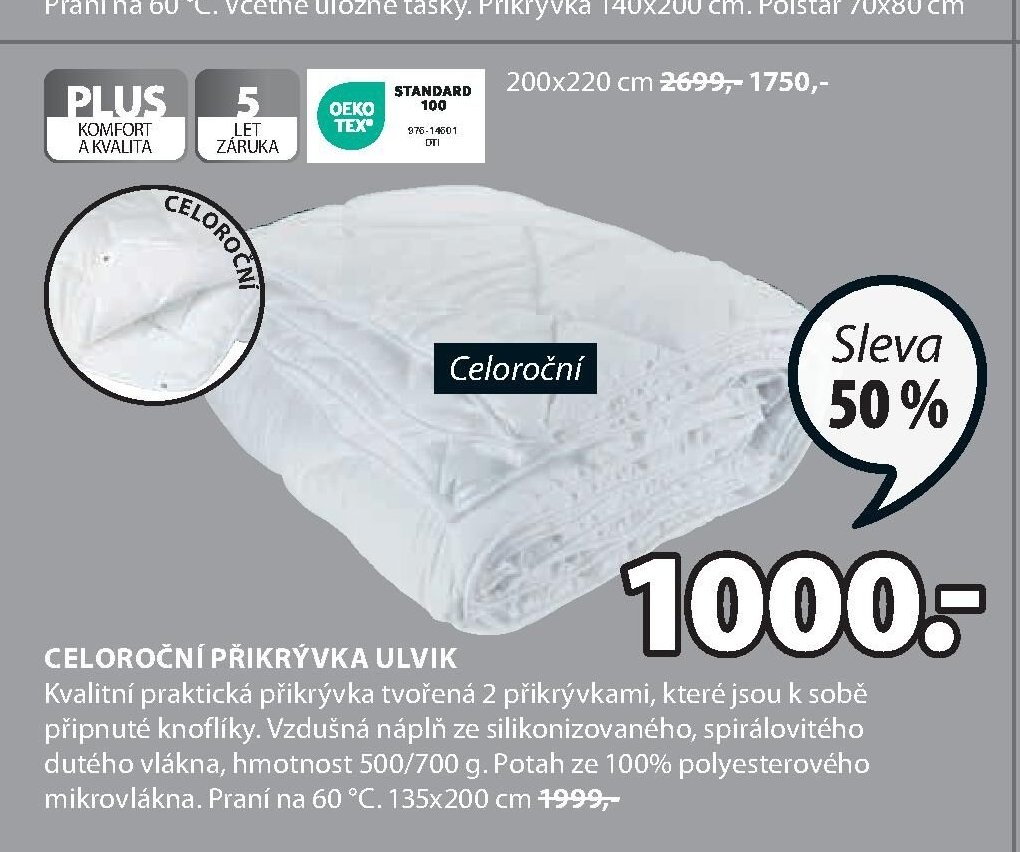 CELOROČNÍ PŘIKRÝVKA ULVIK