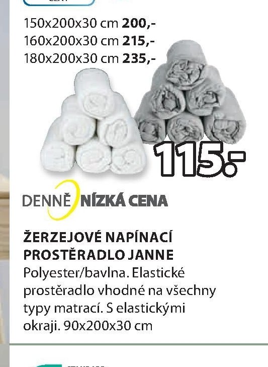 ŽERZEJOVÉ NAPÍNACÍ PROSTĚRADLO JANNE
