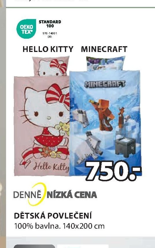 DĚTSKÉ POVLEČENÍ HELLO KITTY / MINECRAFT