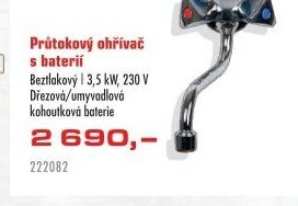 Průtokový ohřívač s baterií