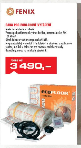 Sada pro podlahové vytápění ECOFLOOR ComfortMat