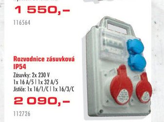 Rozvodnice zásuvková IP54