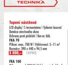 Topení nástěnné FKA 70