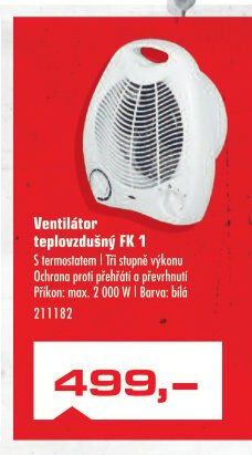 Ventilátor teplovzdušný FK 1