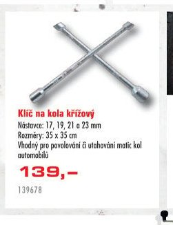 Klíč na kola křížový