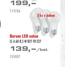 Osram LED value CL A 60 8,5 W 827 FR E27