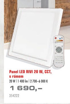 Panel LED RIVI 20 W, CCT, s rámem