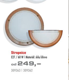 Stropnice E27 / 60 W | Materiál: sklo/dřevo