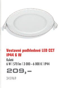 Vestavné podhledové LED CCT IP44 6 W Kulaté