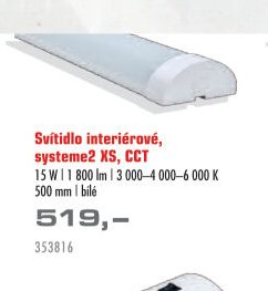 Svítidlo interiérové, systeme2 XS, CCT