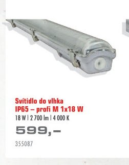 Svítidlo do vlhka IP65 - profi M 1x18 W