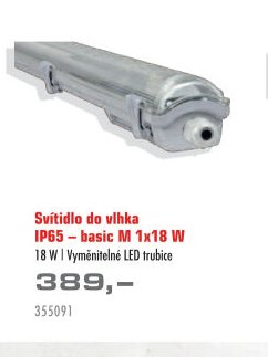 Svítidlo do vlhka IP65 - basic M 1x18 W
