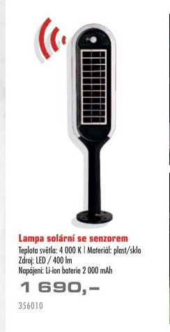Lampa solární se senzorem