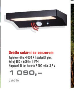 Světlo solární se senzorem