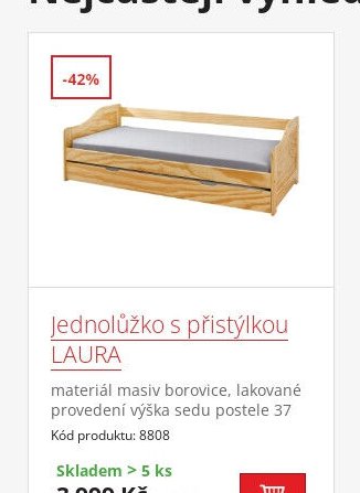 Jednolůžko s přistýlkou LAURA