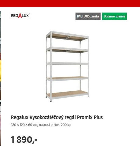 Regalux Vysokozátěžový regál Promix Plus