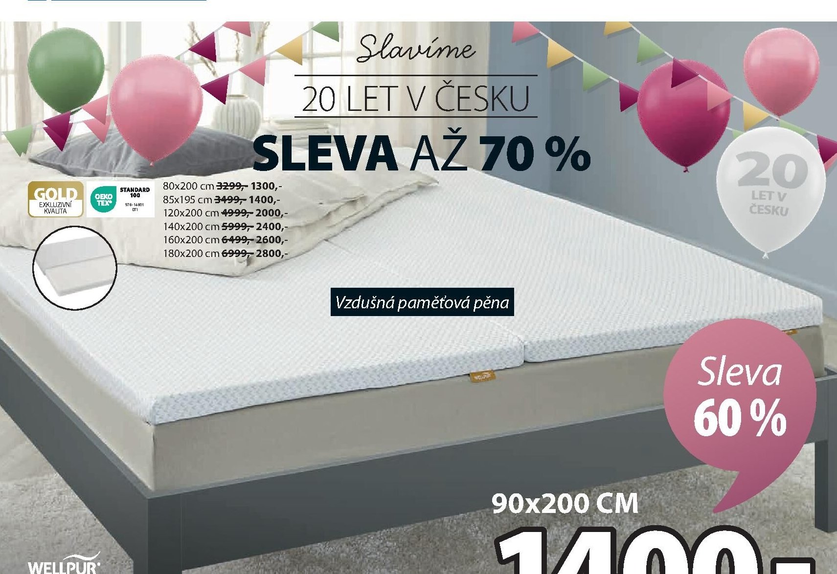 VRCHNÍ MATRACE GOLD T30