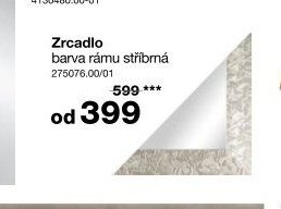 Zrcadlo barva rámu stříbrná