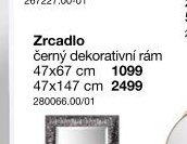 Zrcadlo černý dekorativní rám