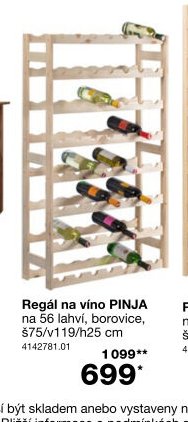 Regál na víno PINJA na 56 lahví