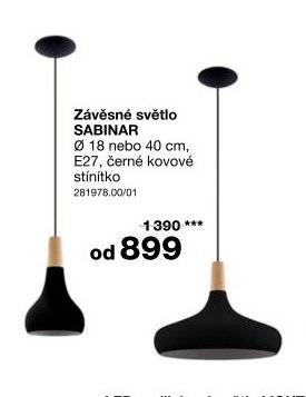 Závěsné světlo SABINAR