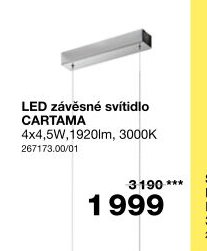 LED závěsné svítidlo CARTAMA