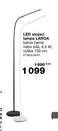 LED stojací lampa LAROA
