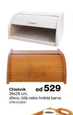 Chlebník 39x28 cm, dřevo, bílá nebo hnědá barva