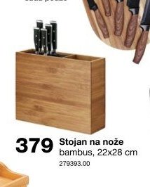 Stojan na nože bambus, 22x28 cm