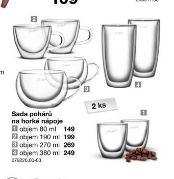 Sada pohárů na horké nápoje