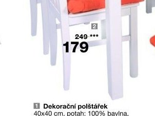 Sedák na židli 40x40x4 cm, 100% bavlna, různé barvy