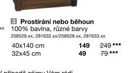 Prostírání nebo běhoun 100% bavlna, různé barvy