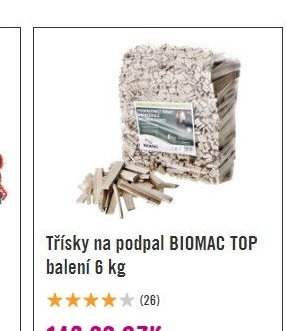 Třísky na podpal BIOMAC TOP balení 6 kg