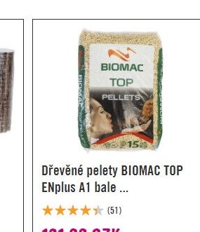 Dřevěné pelety BIOMAC TOP ENplus A1 bale