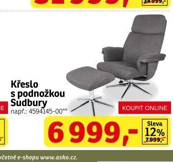 Křeslo s podnožkou Sudbury
