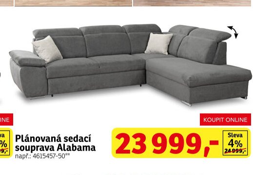 Plánovaná sedací souprava Alabama