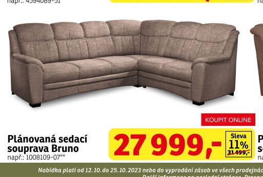 Plánovaná sedací souprava Bruno