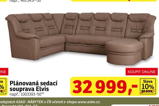 Plánovaná sedací souprava Elvis