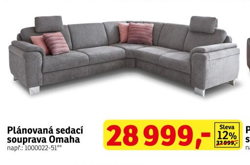 Plánovaná sedací souprava Omaha