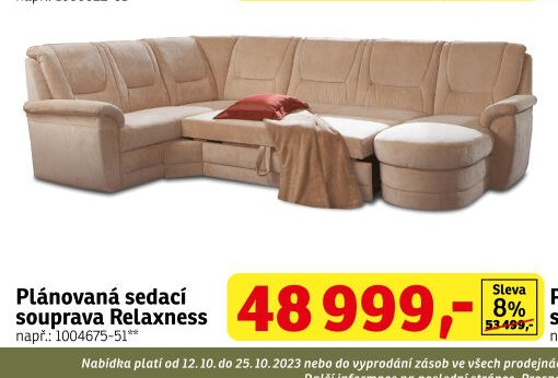 Plánovaná sedací souprava Relaxness